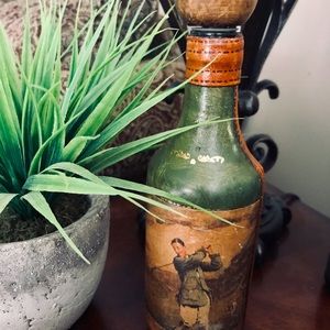 Vintage leather bound glass decanter